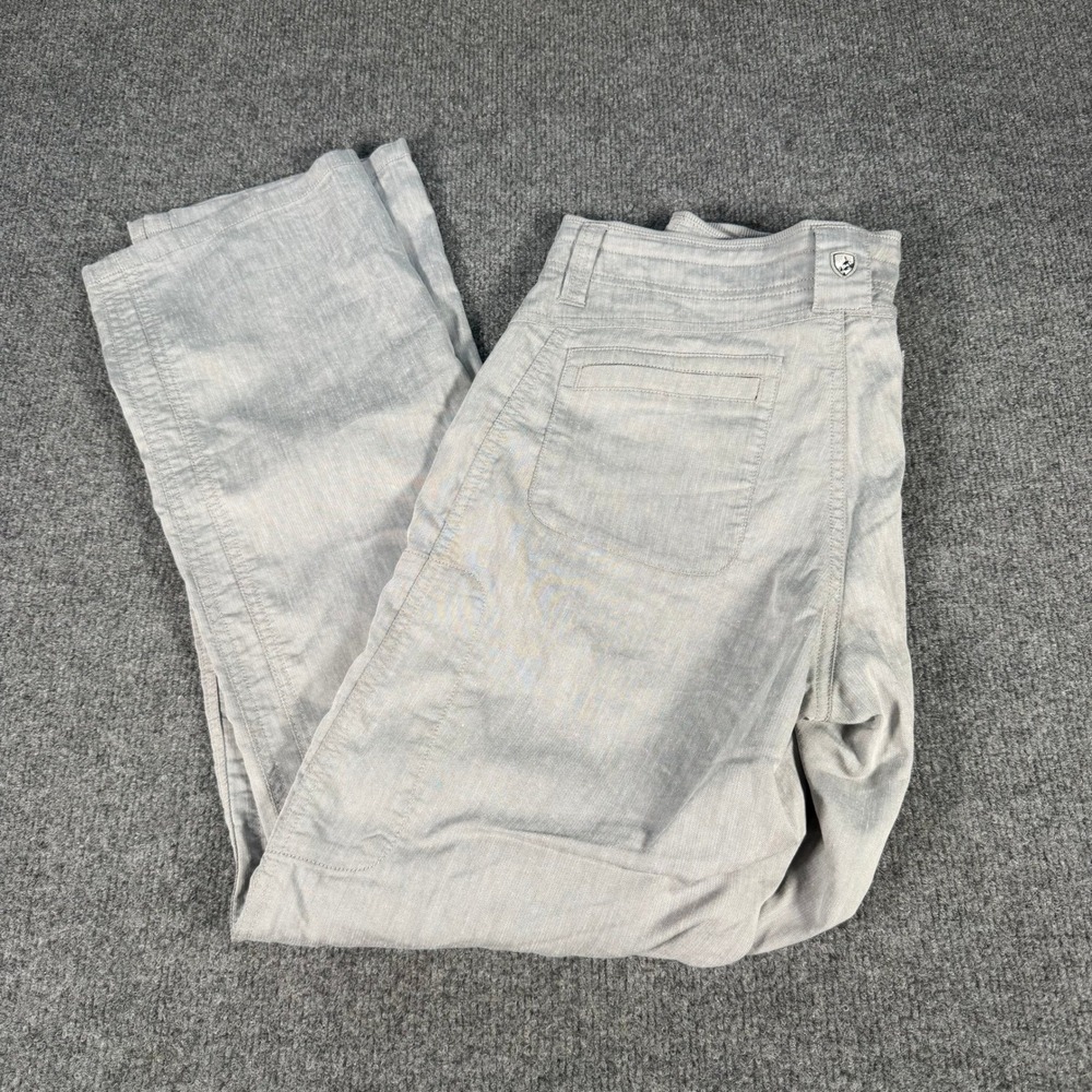 Kuhl 6272 Grey Herringbone Straight Leg Outdoor Pants Womens 6 Short #4664